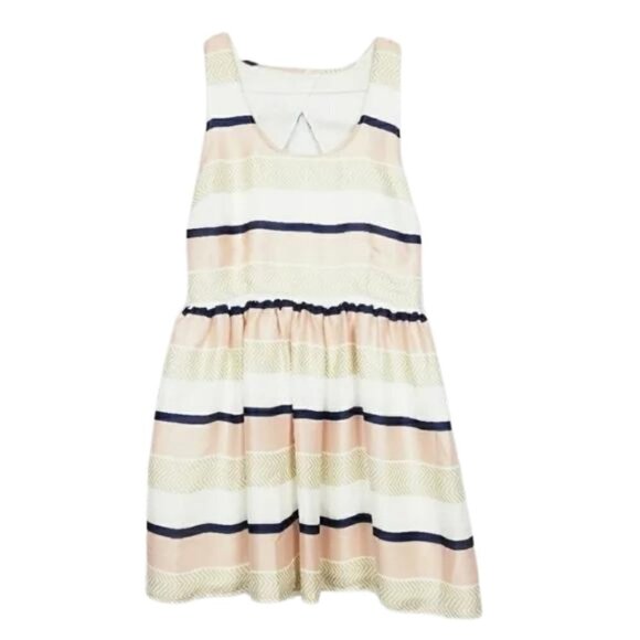 Jack by BB Dakota Dresses & Skirts - BB Dakota Blush Pink and Navy Striped A-Line Dress with Back Cutout Size 8